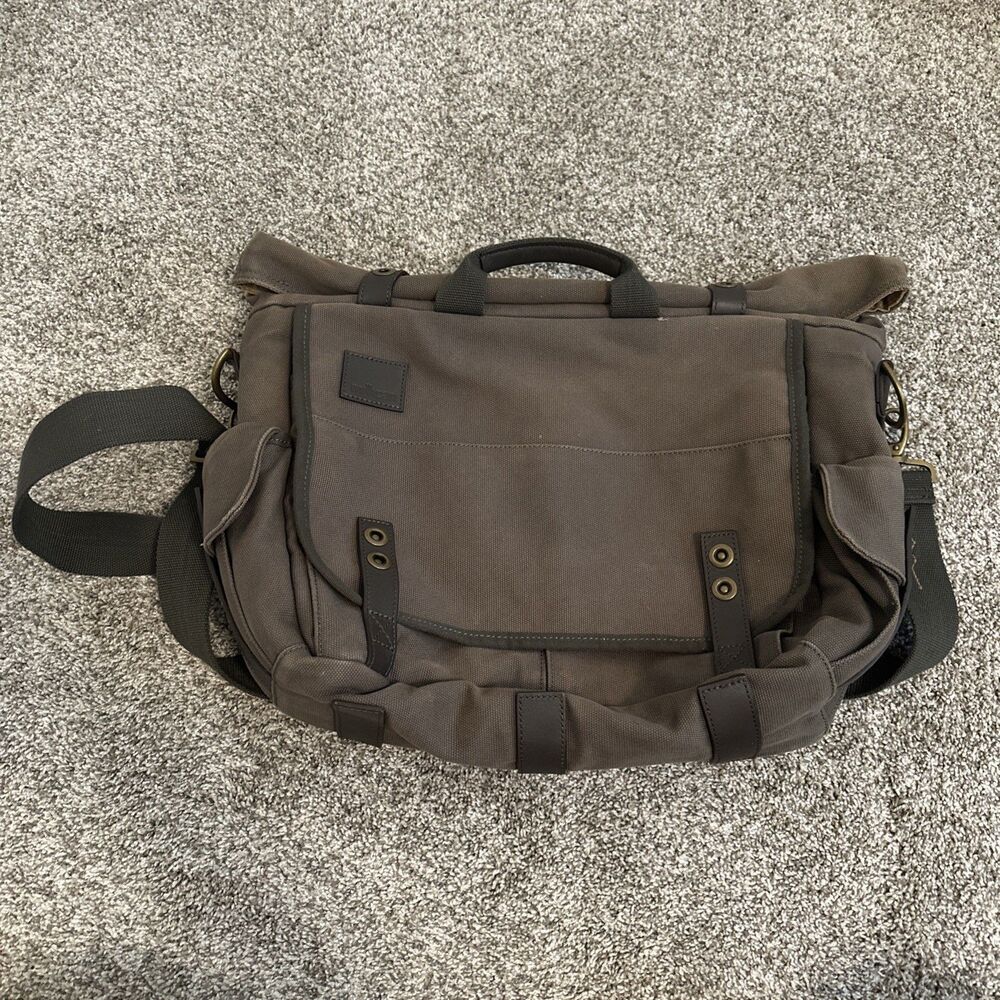 Millican Stewart Roll Top Courier Messenger Bag Olive Green Gently Used